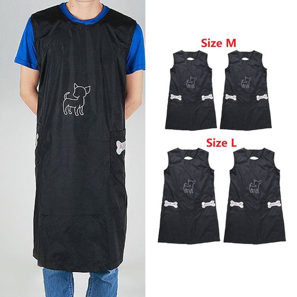 4pcs waterproof pet grooming apron anti-static pet salon workwear smocks m/l