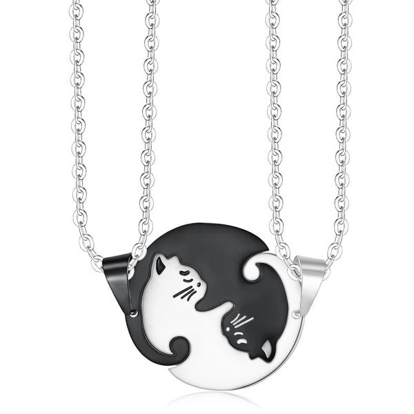 couple necklace black white puzzle cat pendant animal women men necklaces chain link 20inch lovers valentine's day, Silver
couple necklace black white puzzle cat pendant animal women men necklaces chain link 20inch lovers valentine's day, Silver
