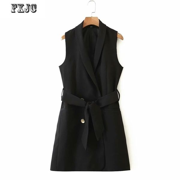 women's vests black lapel sleeveless with belt chic vest double-breasted fashionable casual vacation female, Black;white
women's vests black lapel sleeveless with belt chic vest double-breasted fashionable casual vacation female, Black;white