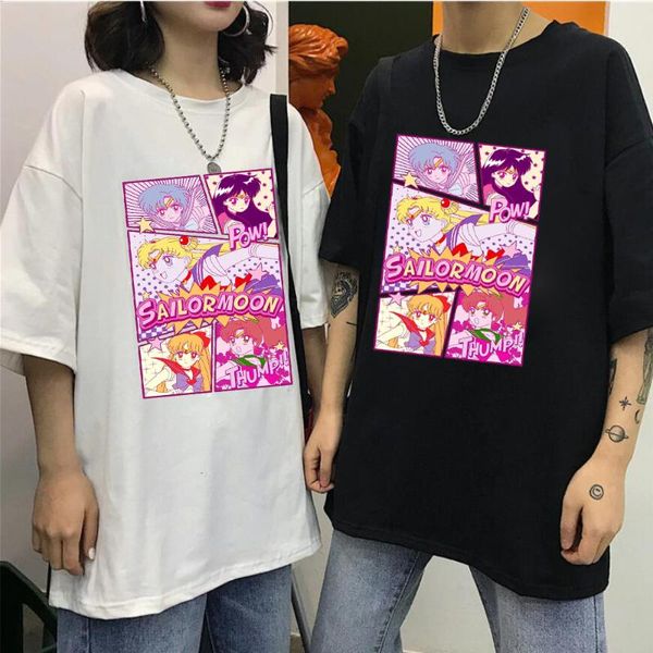 mens womens summer new fashion cartoon sailor moon t-shirts breathable tees personality for male female, White;black
mens womens summer new fashion cartoon sailor moon t-shirts breathable tees personality for male female, White;black