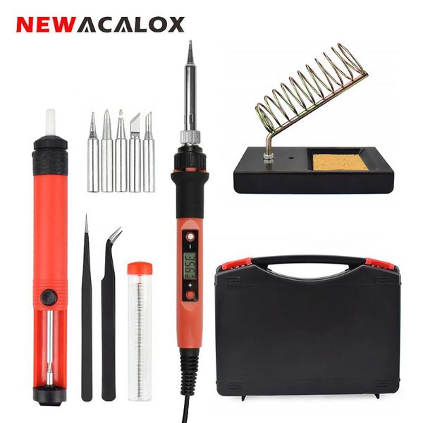 newacalox eu/us 80w digital soldering iron lcd display temperature adjustable welding rework station tools lead-180-480c
newacalox eu/us 80w digital soldering iron lcd display temperature adjustable welding rework station tools lead-180-480c