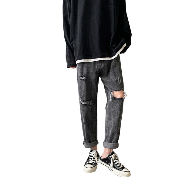 wholesale 2020 fashion teenagers ripped jeans men's straight loose korean wild denim pants cut hole harem thin pants, Blue
wholesale 2020 fashion teenagers ripped jeans men's straight loose korean wild denim pants cut hole harem thin pants, Blue