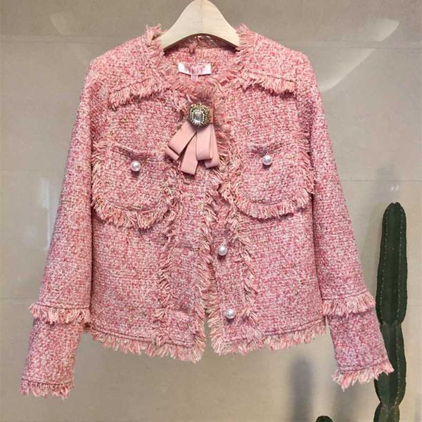 women's jackets vintage wool tweed women plaid tassel cropped bomber jacket coat autumn winter outwear elegant harajuku pearls bow a506, Black;brown
women's jackets vintage wool tweed women plaid tassel cropped bomber jacket coat autumn winter outwear elegant harajuku pearls bow a506, Black;brown