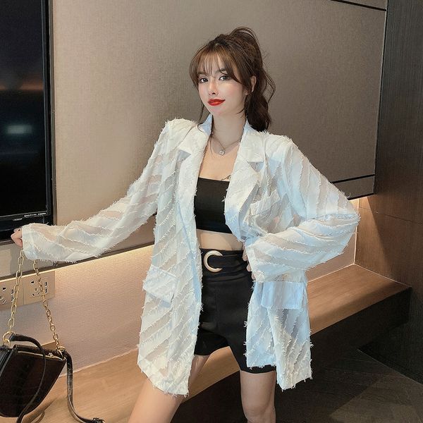 women dresses fashion suit 2020 new style loose design tassel thin suit jacket wrapped chest shorts womens fashion, White;black
women dresses fashion suit 2020 new style loose design tassel thin suit jacket wrapped chest shorts womens fashion, White;black