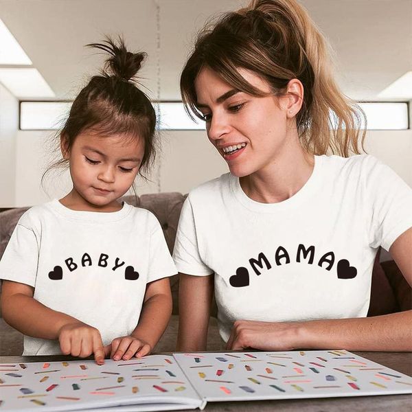 mother and daughter clothes love cotton tshirt mommy and me clothes family look baby boy summer kids mama t shirt, Blue 
mother and daughter clothes love cotton tshirt mommy and me clothes family look baby boy summer kids mama t shirt, Blue