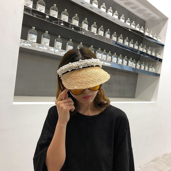 new pearl straw women's summer sun all-match handmade lafite pearl empty straw hat outdoor beach hat, Blue;gray
new pearl straw women's summer sun all-match handmade lafite pearl empty straw hat outdoor beach hat, Blue;gray