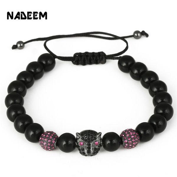 nadeem anil arjandas macrame brass crystal leopard head charm bracelet 8mm black onyx stone bead braided adjustable men bracelet, Golden;silver
nadeem anil arjandas macrame brass crystal leopard head charm bracelet 8mm black onyx stone bead braided adjustable men bracelet, Golden;silver