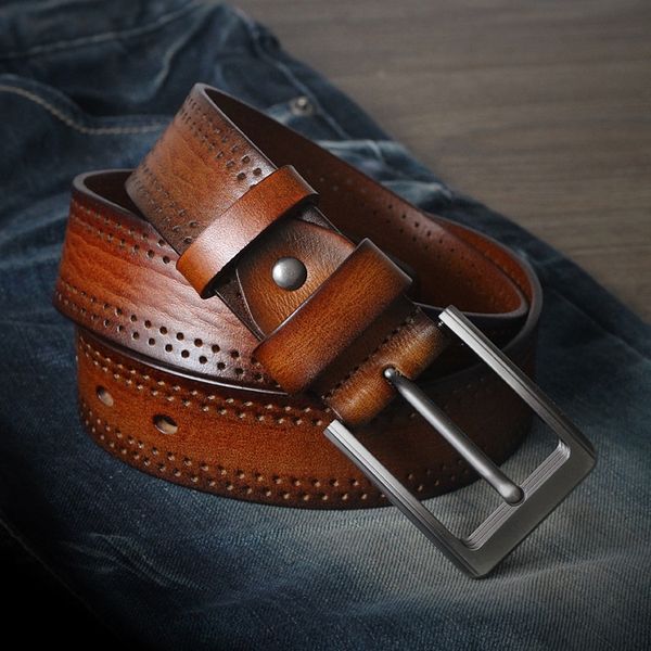 xigu new layer cowhide men's buckle trousers belt vegetable tanning leather hollow pin pin decorative casual belt, Black;brown
xigu new layer cowhide men's buckle trousers belt vegetable tanning leather hollow pin pin decorative casual belt, Black;brown