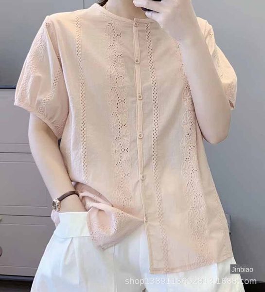 20 new fresh simple korean style hollow-out embroidery solid embroidered shirt color loose thin short sleeve shirt for women y748, White
20 new fresh simple korean style hollow-out embroidery solid embroidered shirt color loose thin short sleeve shirt for women y748, White
