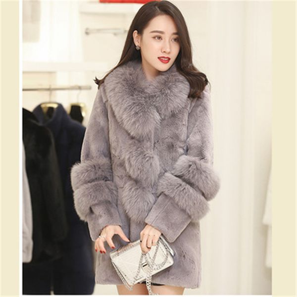 mid-length fur coat female 2020 winter fashion new imitation fur collar rex long-sleeved warmth imitation coat, Black
mid-length fur coat female 2020 winter fashion new imitation fur collar rex long-sleeved warmth imitation coat, Black
