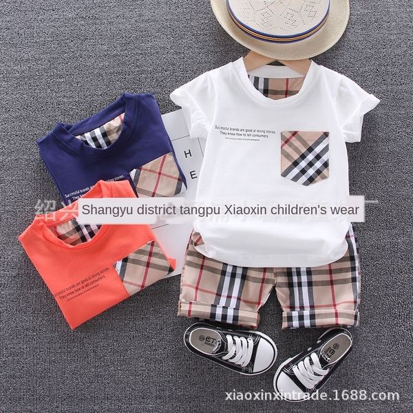boy's set 2020 summer baby's plaid pocket two-piece set handsome trendy clothes xiaoxin children's t-shirt clothingt-shirt cl, Blue
boy's set 2020 summer baby's plaid pocket two-piece set handsome trendy clothes xiaoxin children's t-shirt clothingt-shirt cl, Blue