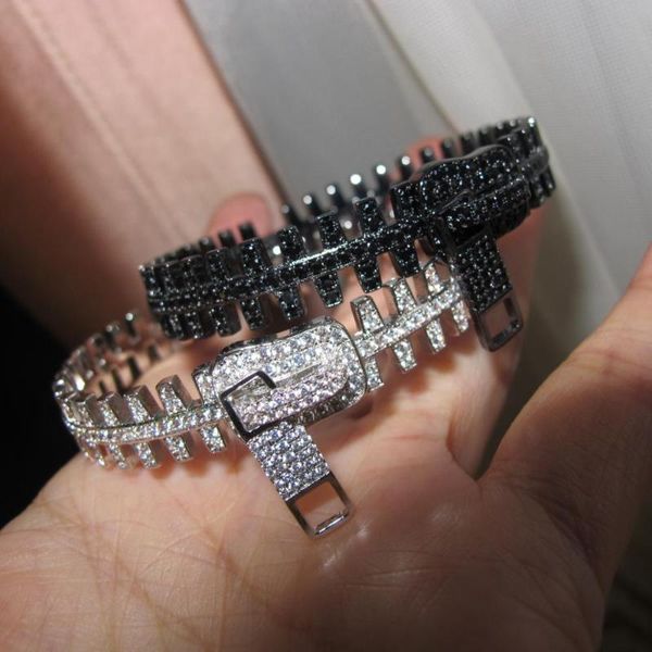 promotion luxury zircon stone zipper shape charm bracelet bangle designer black party jewelry no fade for women
promotion luxury zircon stone zipper shape charm bracelet bangle designer black party jewelry no fade for women