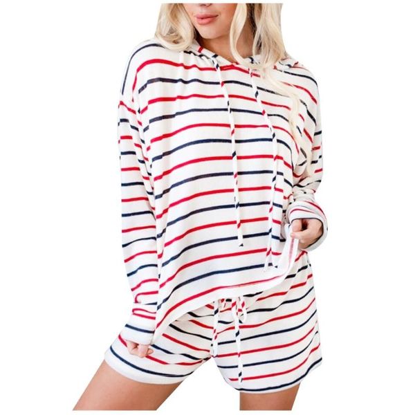 women tracksuit stripe hooded long sleeve shorts sets lounge wear suit ropa para mujer 2 piece set conjunto femenino, White
women tracksuit stripe hooded long sleeve shorts sets lounge wear suit ropa para mujer 2 piece set conjunto femenino, White