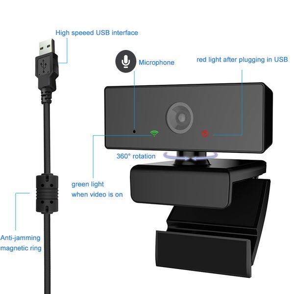 USB1080P computer camera office live meeting camera free drive computer suitable for desktop notebook LCD monitor C80 black-
USB1080P computer camera office live meeting camera free drive computer suitable for desktop notebook LCD monitor C80 black-