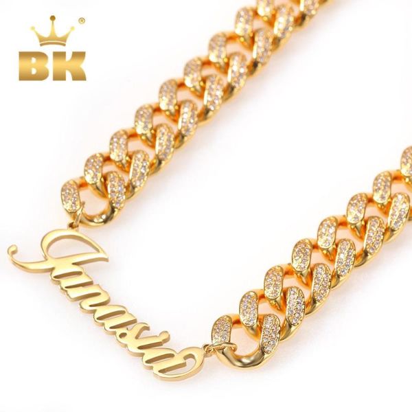 the bling king gold 12mm copper chain stainless steel art font plated luxury cuban chain necklace with zirconia stones, Silver
the bling king gold 12mm copper chain stainless steel art font plated luxury cuban chain necklace with zirconia stones, Silver
