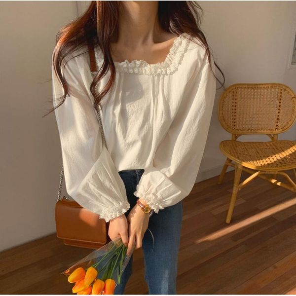 square neck lace ruched hem white blouse puff sleeve shirt women spring lovely chemise femme chemisier blusa mujer camisa
square neck lace ruched hem white blouse puff sleeve shirt women spring lovely chemise femme chemisier blusa mujer camisa