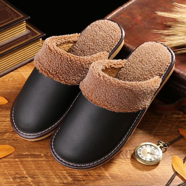 stone village genuine leather slippers women wood floor non slip warm plush cotton men slippers cow leather home slipper shoes, Black
stone village genuine leather slippers women wood floor non slip warm plush cotton men slippers cow leather home slipper shoes, Black