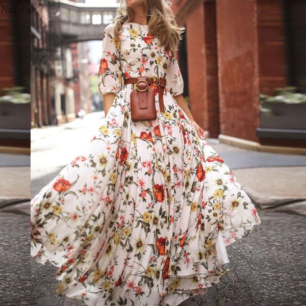 nadafair boho dress summer women long elastic high waist printed elegant beach vacation floral maxi dresses woman vestido, Black;gray
nadafair boho dress summer women long elastic high waist printed elegant beach vacation floral maxi dresses woman vestido, Black;gray