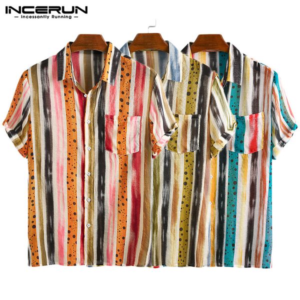 incerun summer hawaiian vocation shirts fashion printed shirts men vintage striped short sleeve lapel camisa loose baggy blusas, White;black
incerun summer hawaiian vocation shirts fashion printed shirts men vintage striped short sleeve lapel camisa loose baggy blusas, White;black