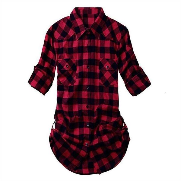 plus size womens plaid tunic shirts 2020 autumn winter flannel roll up regular sleeve casual button down blouse camisa femenina, White
plus size womens plaid tunic shirts 2020 autumn winter flannel roll up regular sleeve casual button down blouse camisa femenina, White