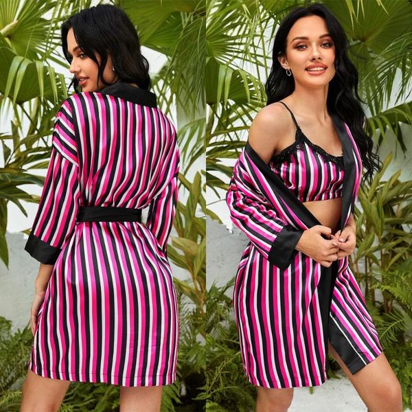 1pc women robes nightwear sleeping fall autumn long sleeve sleepwear lace-up striped deep v-neck night bedroom bathrobe, Black;red
1pc women robes nightwear sleeping fall autumn long sleeve sleepwear lace-up striped deep v-neck night bedroom bathrobe, Black;red