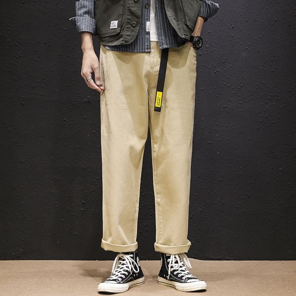japanese style simple loose straight-leg pants for young students with and jeans belt trendy men's cotton jeans, Blue
japanese style simple loose straight-leg pants for young students with and jeans belt trendy men's cotton jeans, Blue