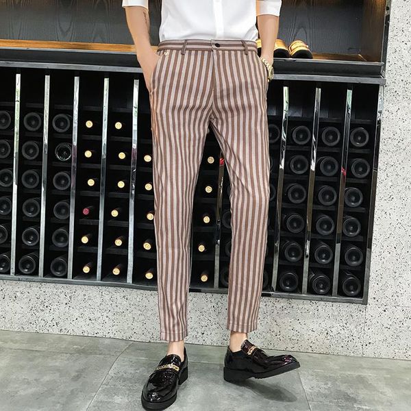men dress pant striped business casual slim fit ankle length pantalon a carreau homme classic vintage suit trousers wedding 5xl, White;black
men dress pant striped business casual slim fit ankle length pantalon a carreau homme classic vintage suit trousers wedding 5xl, White;black