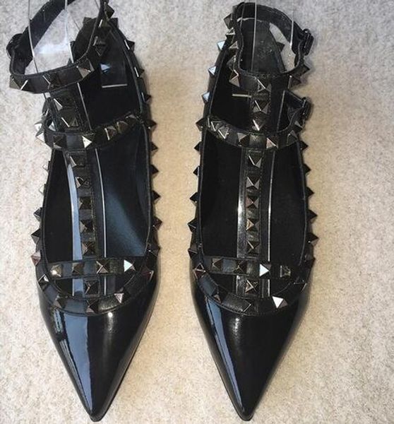 2017 fashion women rivet shoes matte leather t strap pointed toe rock studded valentine women flats party dress shoes cs04, Black
2017 fashion women rivet shoes matte leather t strap pointed toe rock studded valentine women flats party dress shoes cs04, Black