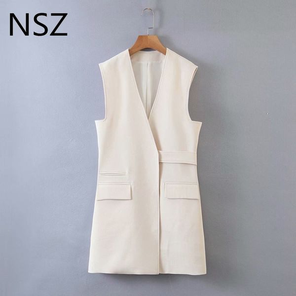nsz women white sleeveless jacket elegant blazer vest with belt pocket waistcoat chic vest coat streetwear fall winter 2020, Black;white
nsz women white sleeveless jacket elegant blazer vest with belt pocket waistcoat chic vest coat streetwear fall winter 2020, Black;white
