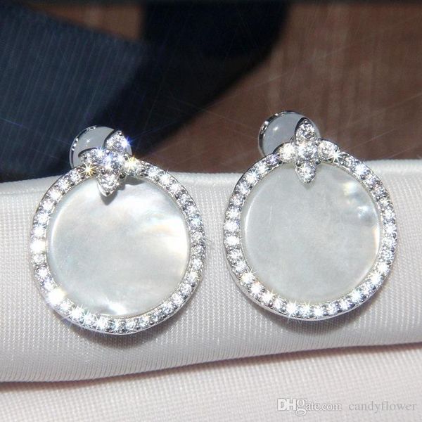luxury pure 925 sterling silver zircon stone mother of pearl earrings designer 18k gold plated women designer party jewelry, Golden;silver
luxury pure 925 sterling silver zircon stone mother of pearl earrings designer 18k gold plated women designer party jewelry, Golden;silver