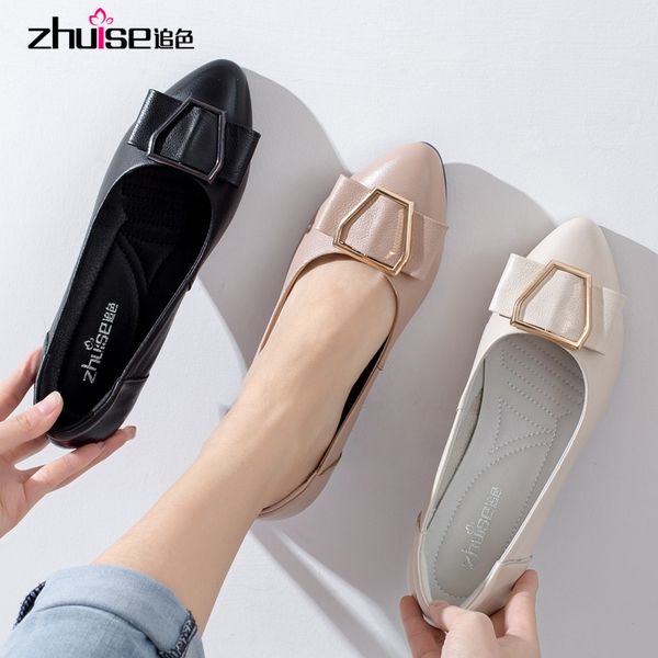 zhuise flat shoes 2020 new autumn wild shallow mouth leather women's shoes soft bottom soft leather comfortable boat, Black
zhuise flat shoes 2020 new autumn wild shallow mouth leather women's shoes soft bottom soft leather comfortable boat, Black