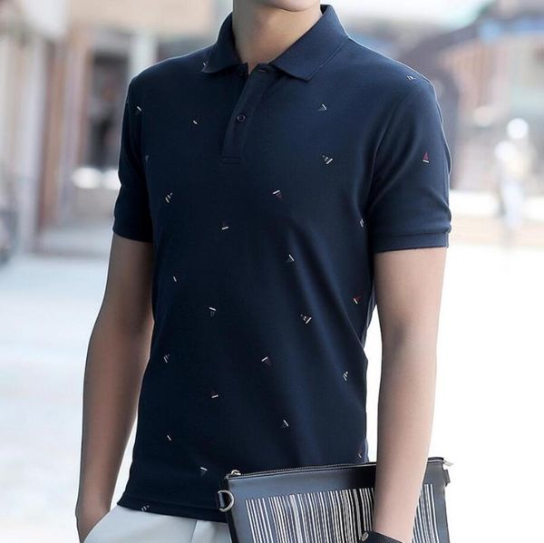 cotton mens shirts summer print polos short sleeve korea style fitness shirts for men turn down collar tees, White;black
cotton mens shirts summer print polos short sleeve korea style fitness shirts for men turn down collar tees, White;black
