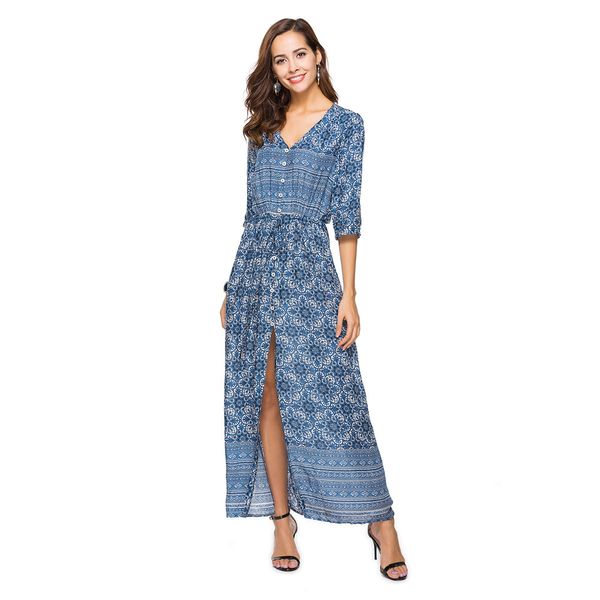 2020 bohemian women summer dress v neck half sleeve plus size 3xl long maxi dress for holiday beach vestido longo, White;black
2020 bohemian women summer dress v neck half sleeve plus size 3xl long maxi dress for holiday beach vestido longo, White;black