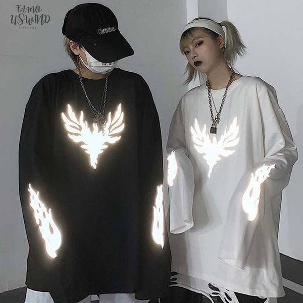 harajuku style 3m reflective print tee shirt autumn streetwear loose long sleeve o neck t shirt women men clothing, White
harajuku style 3m reflective print tee shirt autumn streetwear loose long sleeve o neck t shirt women men clothing, White