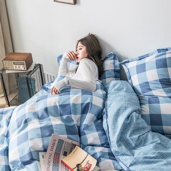 bedding sets blue plaid bed linens simple comforter duvet cover sheet and pillowcases set kids mm71#
bedding sets blue plaid bed linens simple comforter duvet cover sheet and pillowcases set kids mm71#