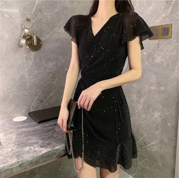 ethnic clothing lady sequined bling black dress night club tether short lace sleeve v-neck evening party gown retro banquet dresses, Red
ethnic clothing lady sequined bling black dress night club tether short lace sleeve v-neck evening party gown retro banquet dresses, Red