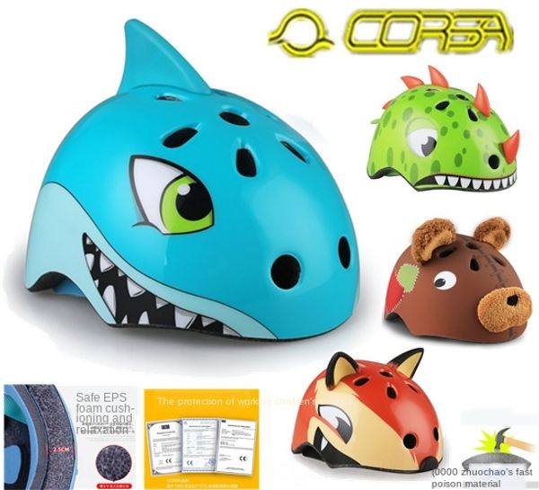 shark dragon corsa child safety hat helmet roller skating balance car children's helmet