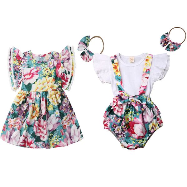 family matching outfits 0-4y sisters clothes ruffle short sleeve +bib shorts+headband 3pcs set/flower dresses, Blue
family matching outfits 0-4y sisters clothes ruffle short sleeve +bib shorts+headband 3pcs set/flower dresses, Blue
