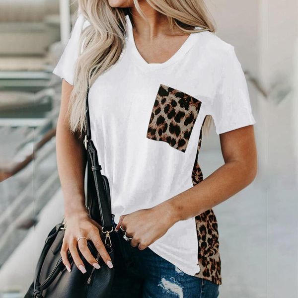 women leopard print patchwork t shirt v neck short sleeve pockets t-shirts female 2020 summer streetwear tee shirt ropa de mujer, Black;blue
women leopard print patchwork t shirt v neck short sleeve pockets t-shirts female 2020 summer streetwear tee shirt ropa de mujer, Black;blue