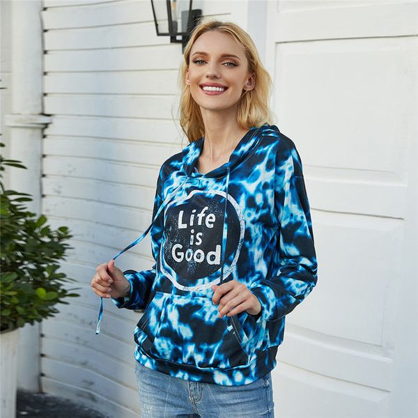 printed women hoodies spring autumn long sleeve loose woman hooded sweatshirts life is good tie-dye women clothes, Black
printed women hoodies spring autumn long sleeve loose woman hooded sweatshirts life is good tie-dye women clothes, Black