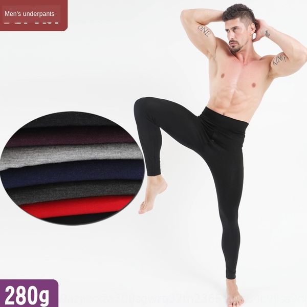 men's autumn slim warm warm tight tight pants modal youth super stretch casual autumn and winter body pants, Black;brown