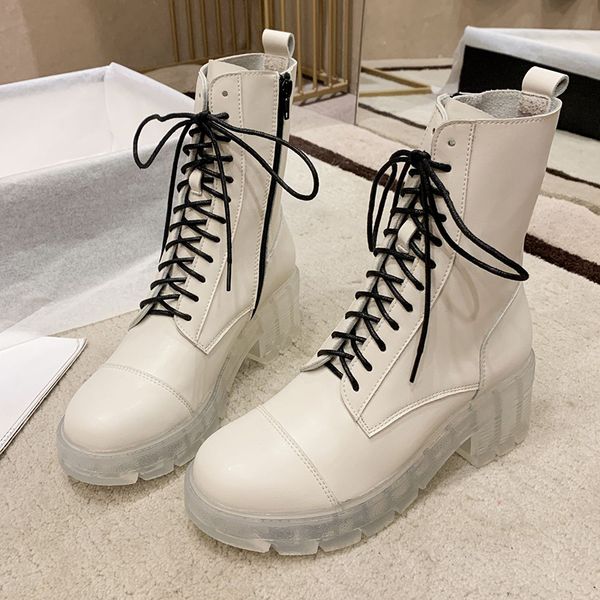 high-quality fashion women white boots cool british style new thick-soled lace retro round toe short boots, Black
high-quality fashion women white boots cool british style new thick-soled lace retro round toe short boots, Black