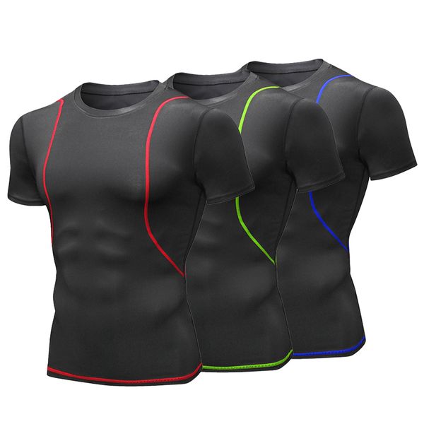 men short sleeve compression shirt running men quick dry t-shirts running slim fit fitness gym t shirt mens sportswear top, Black;blue
men short sleeve compression shirt running men quick dry t-shirts running slim fit fitness gym t shirt mens sportswear top, Black;blue
