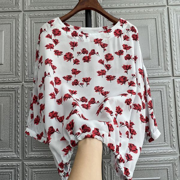 women's blouses & shirts 7.15 summer fashion vintage exquisite floral print round neck hem drawstring lace up loose bat sleeve silk blo, White
women's blouses & shirts 7.15 summer fashion vintage exquisite floral print round neck hem drawstring lace up loose bat sleeve silk blo, White