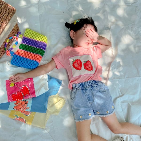 online red ~ ins korean style boys' and girls' neutral oil painting fruit shirt fruit printing base shirt in four colors, Blue
online red ~ ins korean style boys' and girls' neutral oil painting fruit shirt fruit printing base shirt in four colors, Blue