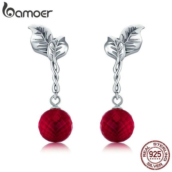 bamoer summer collection 100% 925 sterling silver summer fruit red crystal drop earrings for women fine silver jewelry sce356 j190630, Golden
bamoer summer collection 100% 925 sterling silver summer fruit red crystal drop earrings for women fine silver jewelry sce356 j190630, Golden