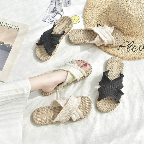 2020 summer new korean style cross sandals women's casual flat-soled one-word outer tassel sandals and slippers slippers large size
2020 summer new korean style cross sandals women's casual flat-soled one-word outer tassel sandals and slippers slippers large size