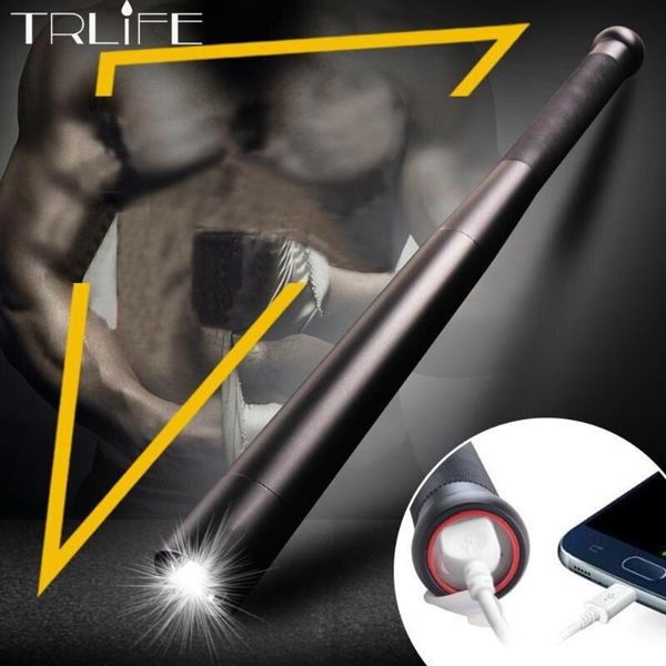 Usb Charger Baseball Bat Led T6 Self Defense 8000lm 5modes Flash Light For Camping Built-in 2*18650 Battery