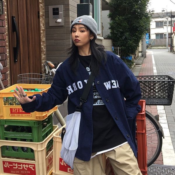 take you to american campus for a ride harajuku embroidered women's work work clothes jacket clothes jacket loose autumn new, Black;brown
take you to american campus for a ride harajuku embroidered women's work work clothes jacket clothes jacket loose autumn new, Black;brown