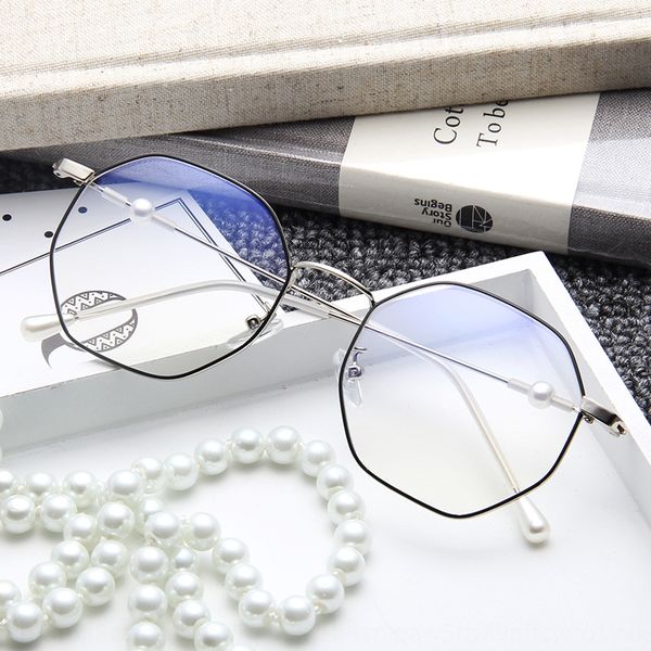 new pearl fashion irregular polygon frame 1827 artistic pearl glasses light plain glasses, Silver
new pearl fashion irregular polygon frame 1827 artistic pearl glasses light plain glasses, Silver